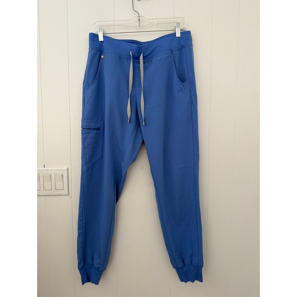 FIGS Technical Collection Zamora Jogger Scrub Pants Ceil Blue Womens Size M